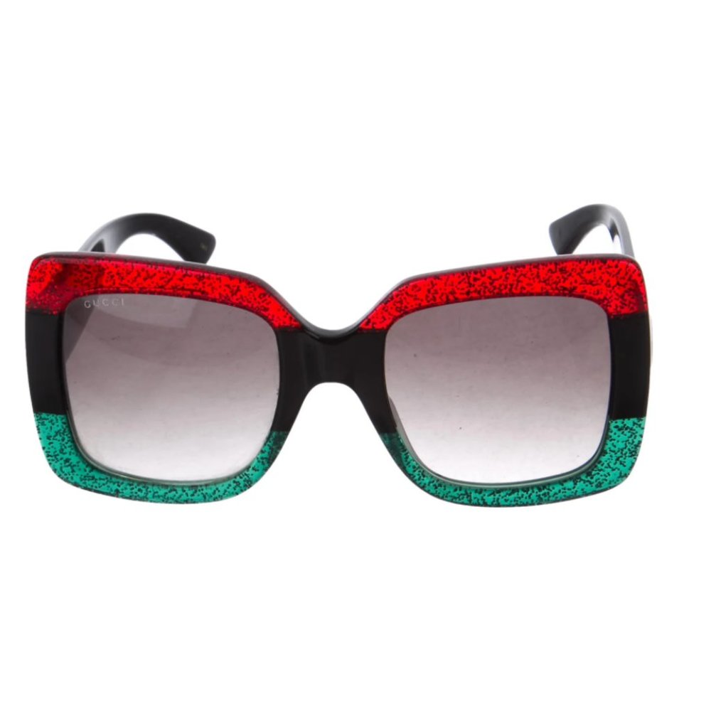 Gucci Red and Green Square Sunglasses - Picture 4 of 11